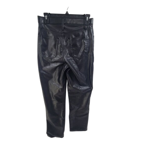 Abercombie & Fitch Pant Vegan Leather Ultra High-Rise Straight Leg Black Size 4 - Picture 6 of 9